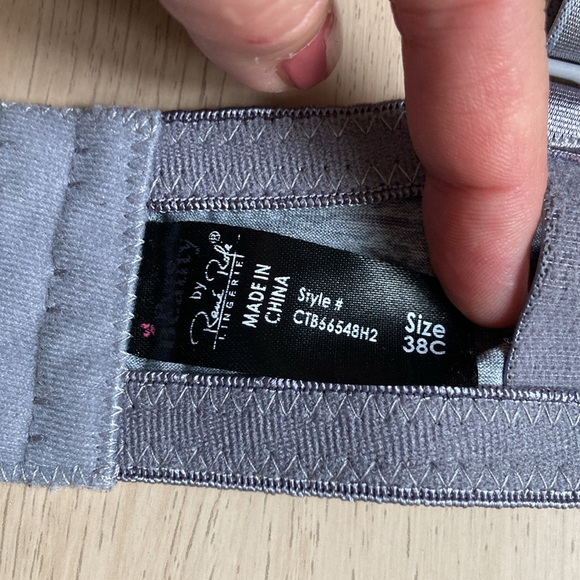 EUC Heather Gray Bra with Molded Cups and Underwire, 38C, removable strapless - Picture 6 of 9